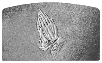 DACRO-516-SL-SH-SL Silver Praying Hands Shimmer Silver